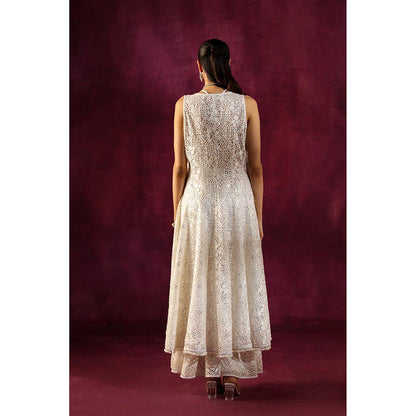 Twenty Nine Lace Mirror Work Floral Asym Sherwani Jacket