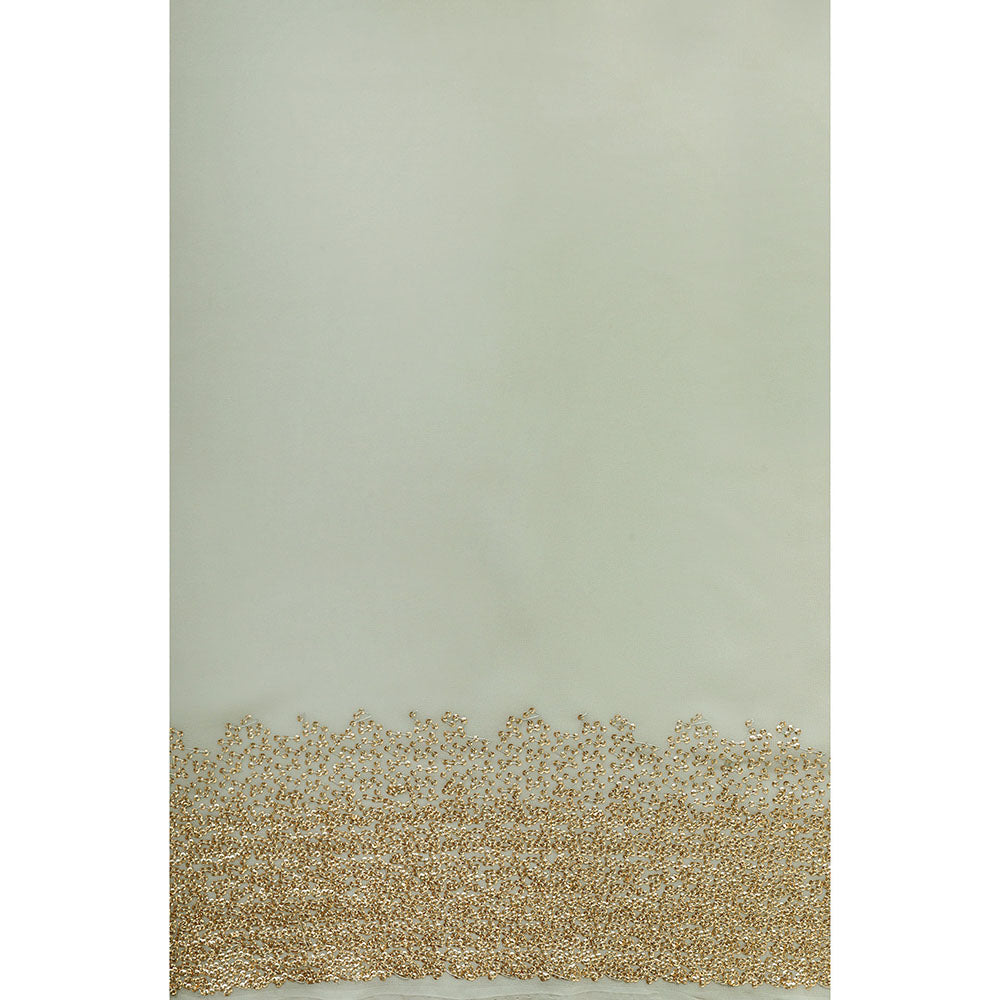 "Two Sisters" by Gyans Powder Blue Hand Embroidered Sequins Work Saree With Stitched Blouse