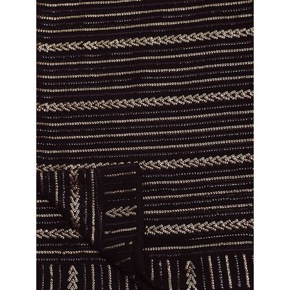 "Two Sisters" by Gyans Georgette Sequins Black Saree With Stitched Blouse