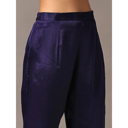 "Two Sisters" by Gyans Navy Blue One Shoulder Frilled Top with Pants (Set of 2)