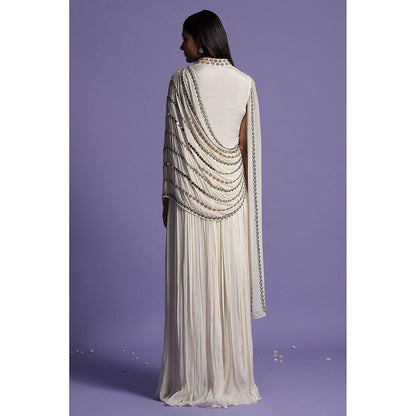 "Two Sisters" by Gyans Ivory Chinnon Embroidered Gown