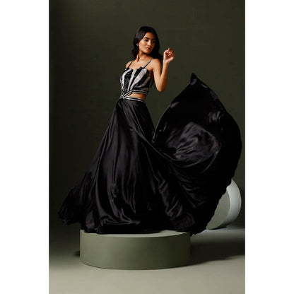 "Two Sisters" by Gyans The Kamal Black and Silver Gown