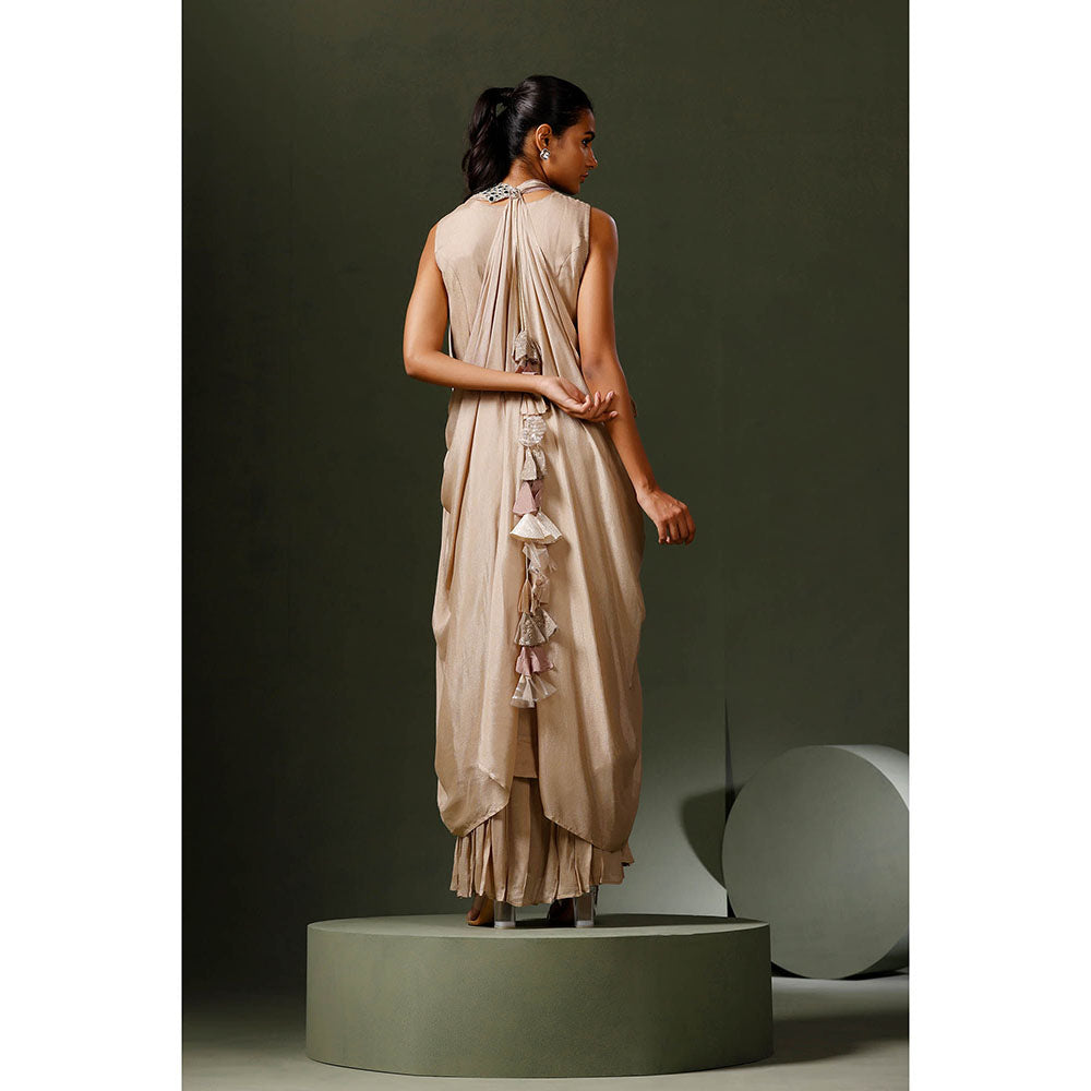 "Two Sisters" by Gyans Pink Cape with Dress (Set of 2)