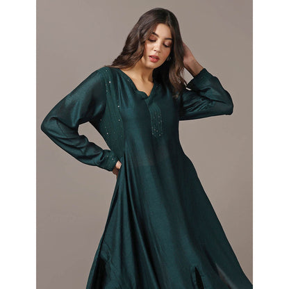 "Two Sisters" by Gyans Teal Green Kurta with Pant (Set of 2)