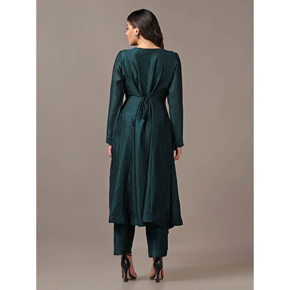 "Two Sisters" by Gyans Teal Green Kurta with Pant (Set of 2)