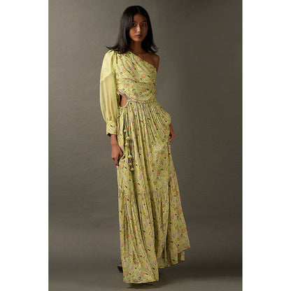 "Two Sisters" by Gyans One Shoulder Floor Length Dress