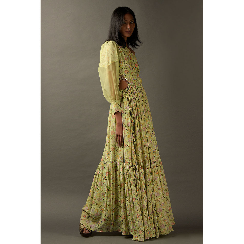 "Two Sisters" by Gyans One Shoulder Floor Length Dress