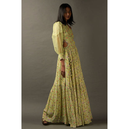 "Two Sisters" by Gyans One Shoulder Floor Length Dress