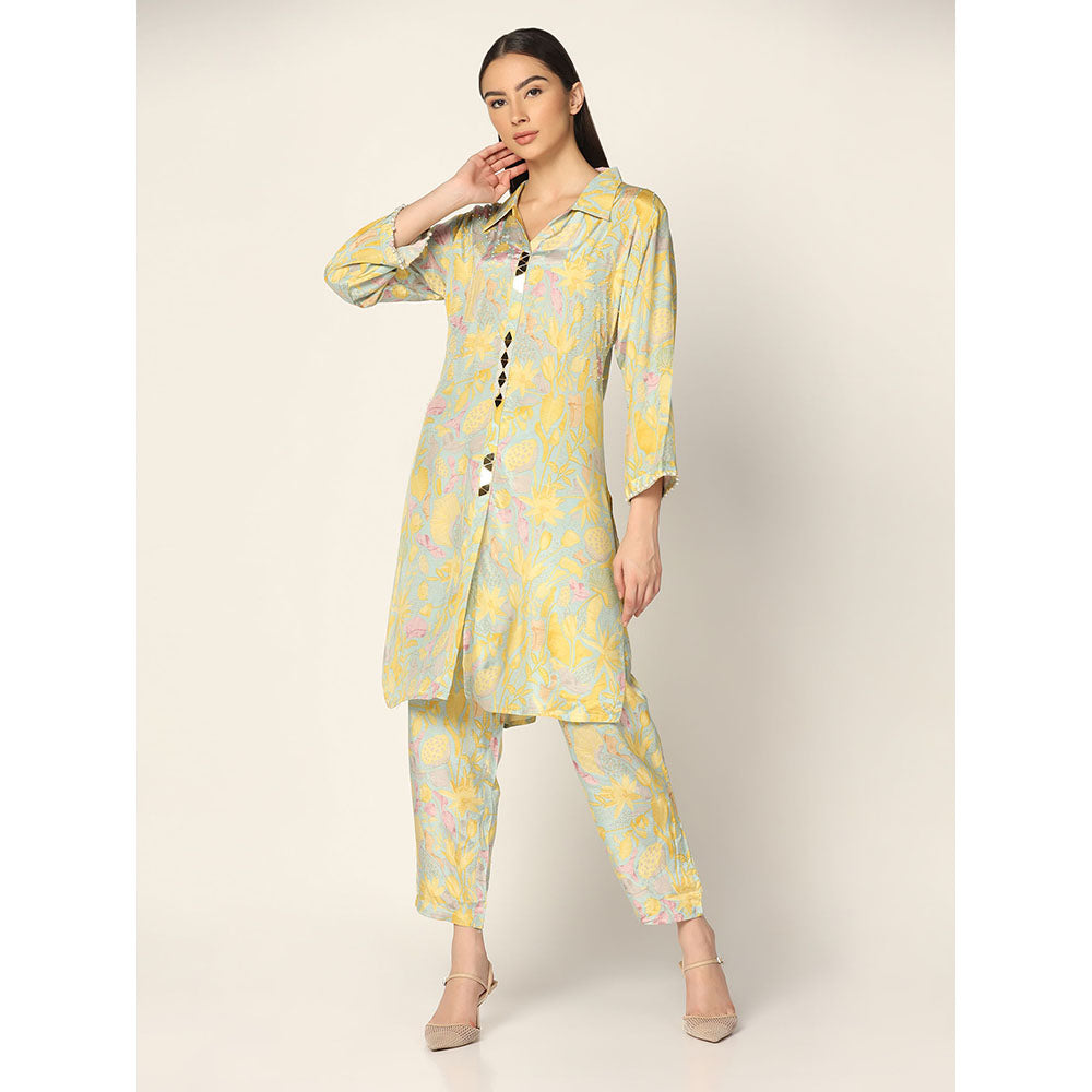 "Two Sisters" by Gyans Grey Lemon Co-Ord (Set of 2)