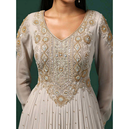 "Two Sisters" by Gyans Grey Anarkali with Dupatta (Set of 2)