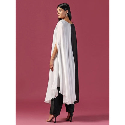 "Two Sisters" by Gyans Black Kaftan with Pant (Set of 2)