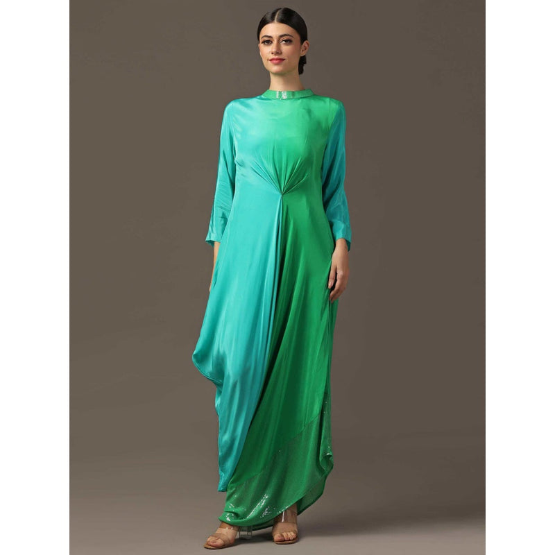 "Two Sisters" by Gyans Green Draped Dress