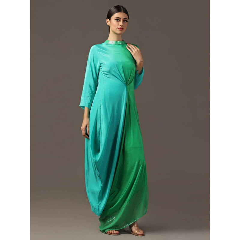 "Two Sisters" by Gyans Green Draped Dress