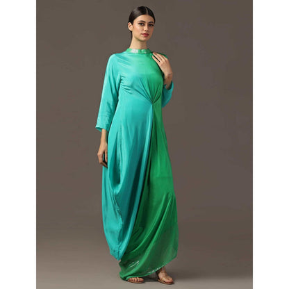 "Two Sisters" by Gyans Green Draped Dress