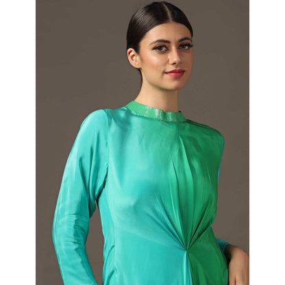 "Two Sisters" by Gyans Green Draped Dress
