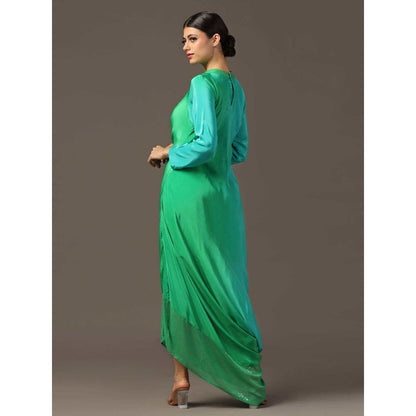 "Two Sisters" by Gyans Green Draped Dress