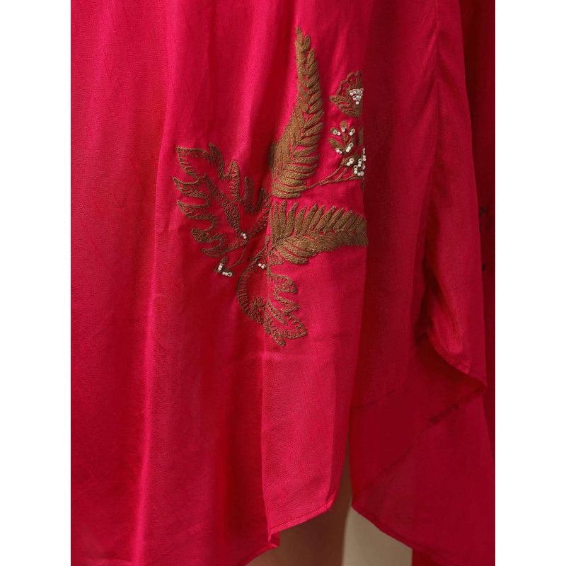 "Two Sisters" by Gyans Pink Shaded High Low Layered Dress