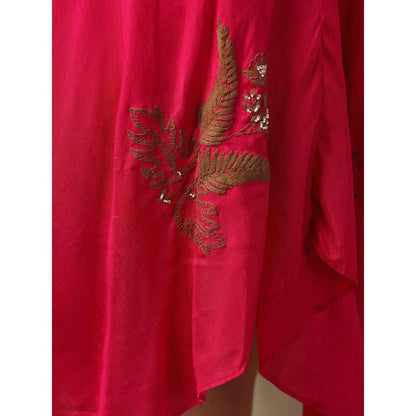 "Two Sisters" by Gyans Pink Shaded High Low Layered Dress