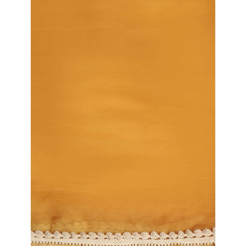 "Two Sisters" by Gyans Mustard Embroidered Kurta with Pant and Dupatta (Set of 3)