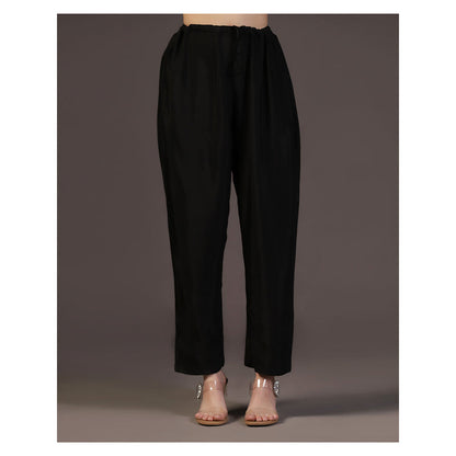 "Two Sisters" by Gyans Rose Whisper Peach Cotton Applique Printed Kurti With Pant (Set of 2)