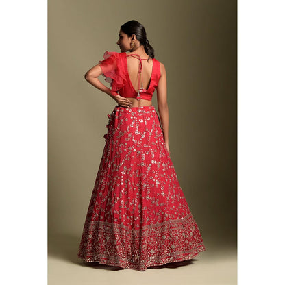 "Two Sisters" by Gyans Rani Pink Sequins Lehenga Set