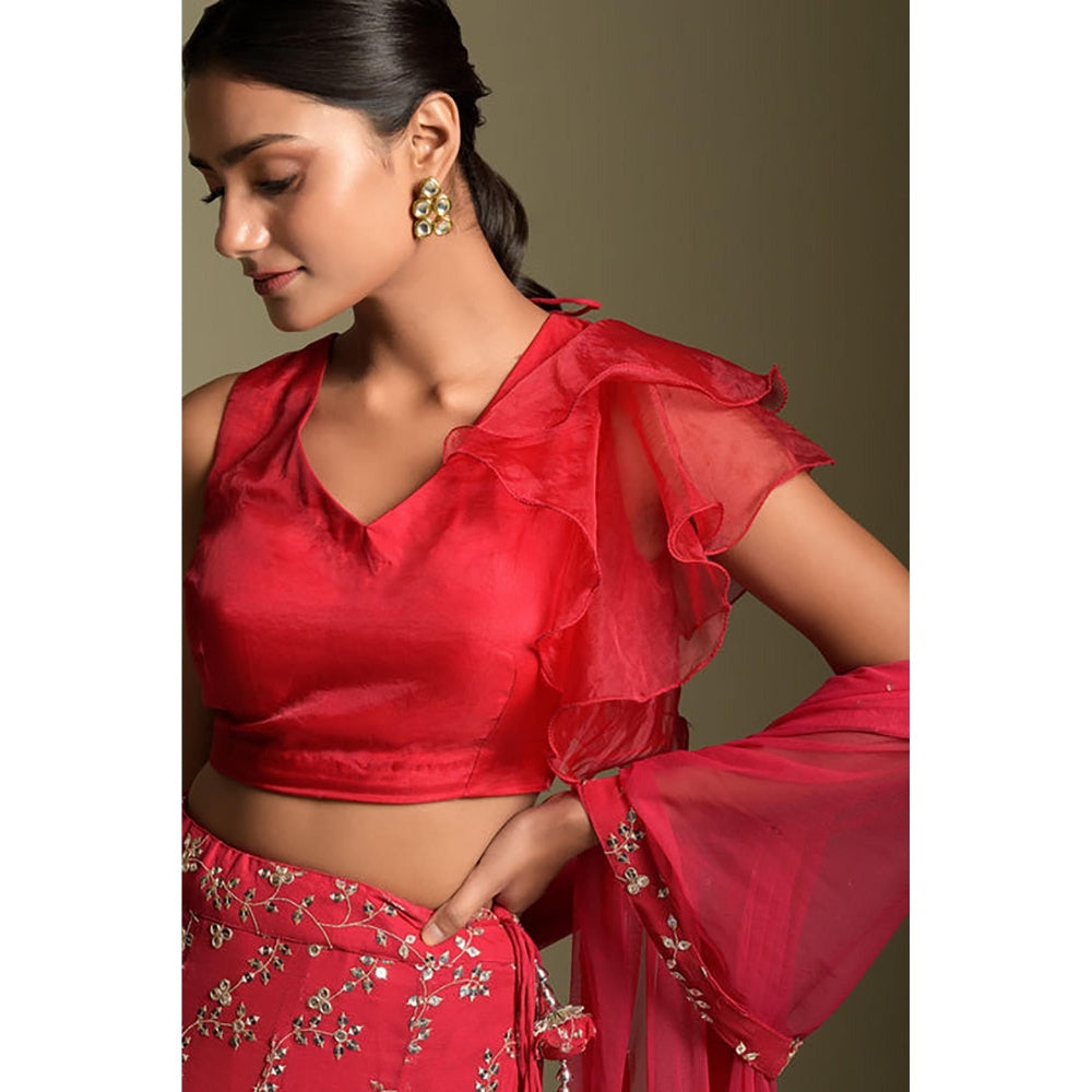 "Two Sisters" by Gyans Rani Pink Sequins Lehenga Set