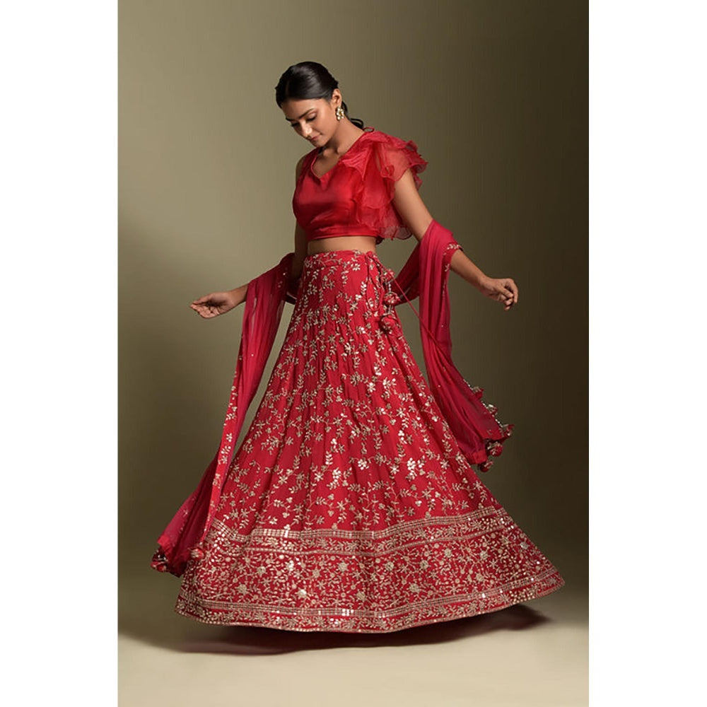 "Two Sisters" by Gyans Rani Pink Sequins Lehenga Set