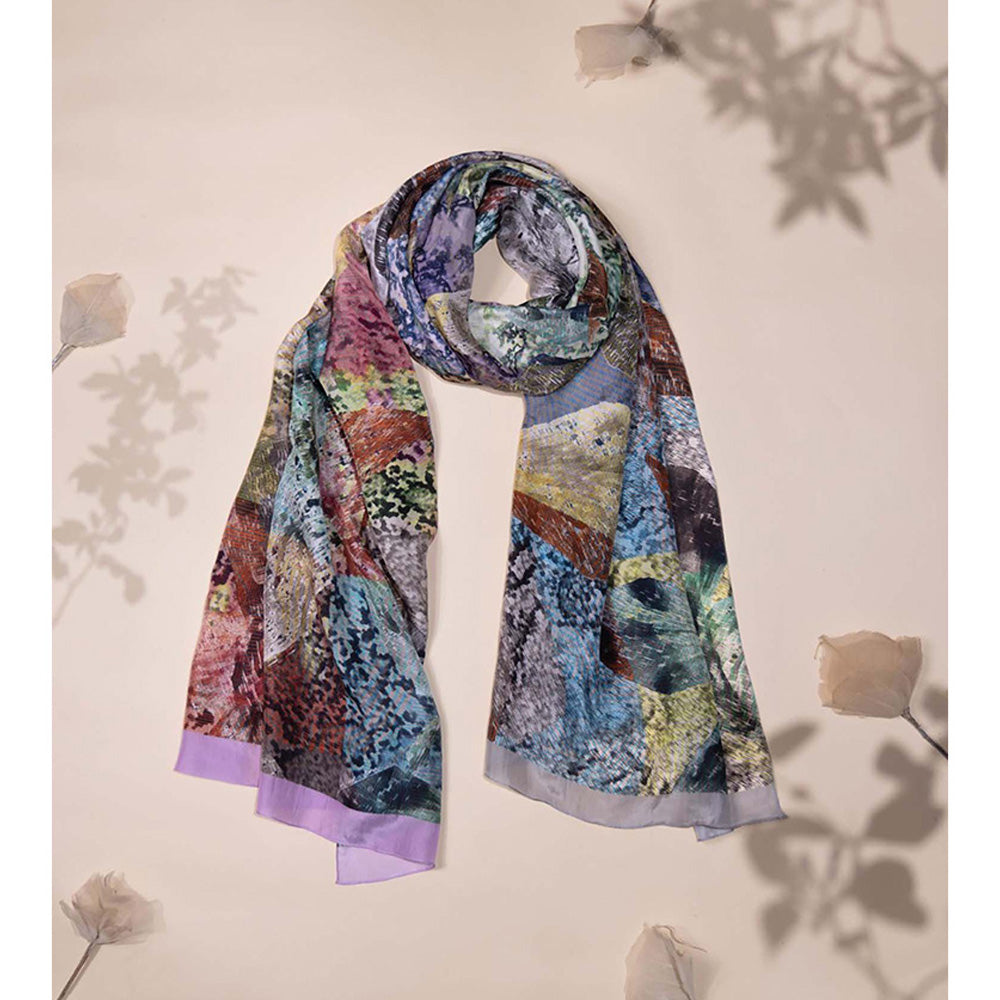 UNALLUME BY NISHA Urban Noir Silk Scarf