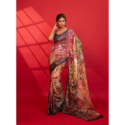 UNALLUME BY NISHA Enchanted Garden Silk Saree with Unstitched Blouse - Multi-Color