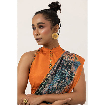 UNALLUME BY NISHA Enchanted Canopy Silk Saree with Unstitched Blouse - Multi-Color