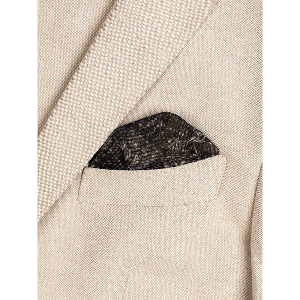 UNALLUME BY NISHA Black Printed Pocket Square