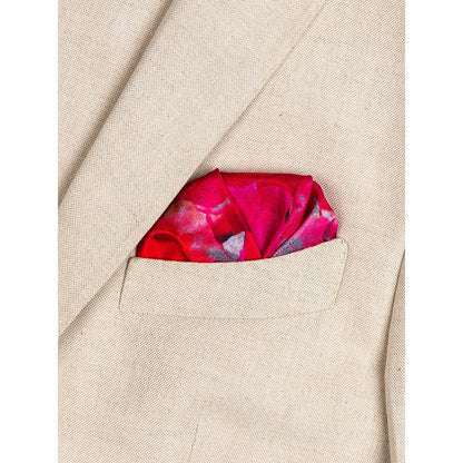 UNALLUME BY NISHA Pink Floral Pocket Square