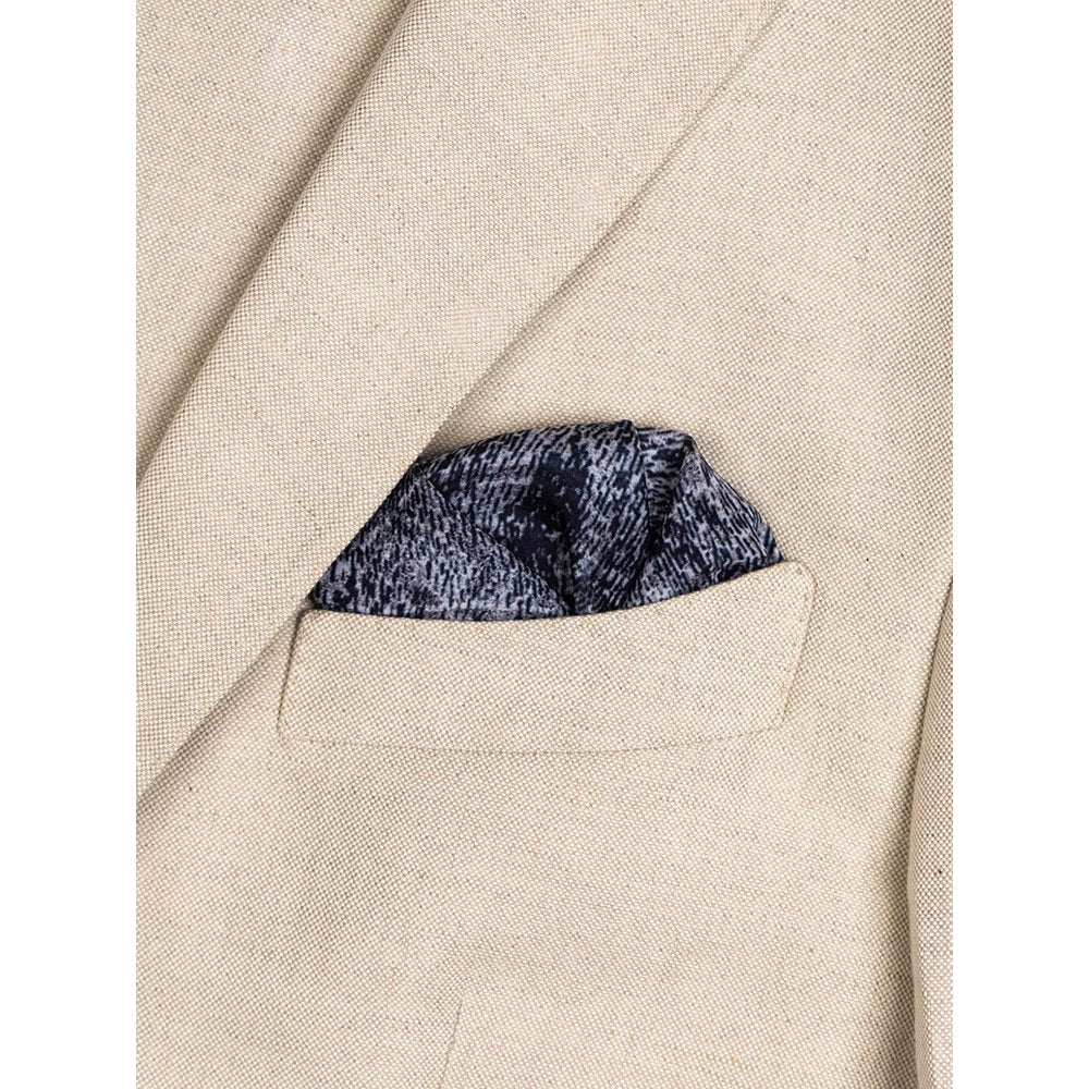 UNALLUME BY NISHA Black Printed Pocket Square