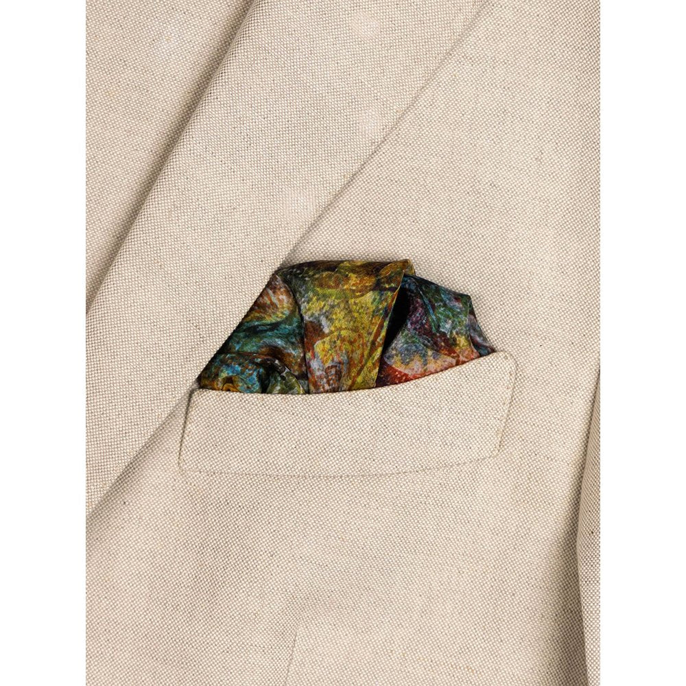 UNALLUME BY NISHA Multi-Colour Tie & Dye Pocket Square