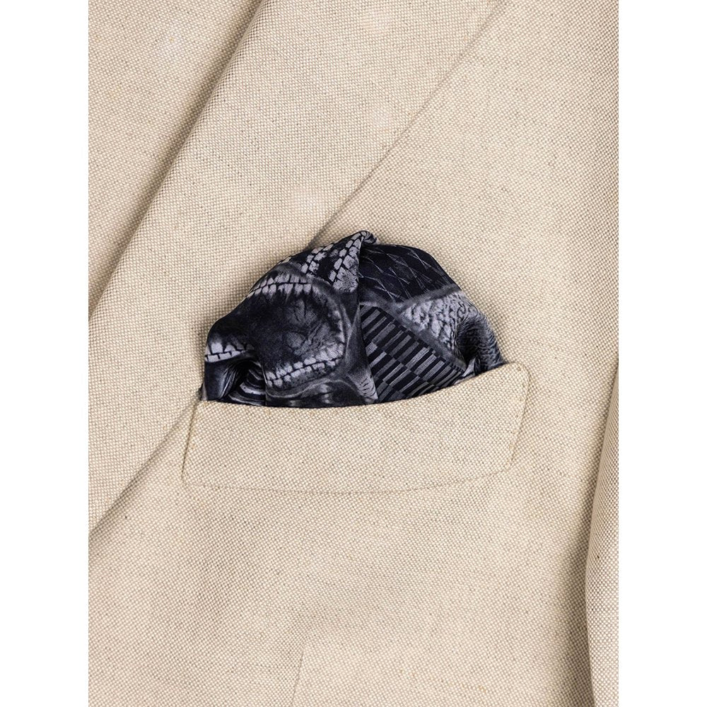 UNALLUME BY NISHA Black Printed Pocket Square