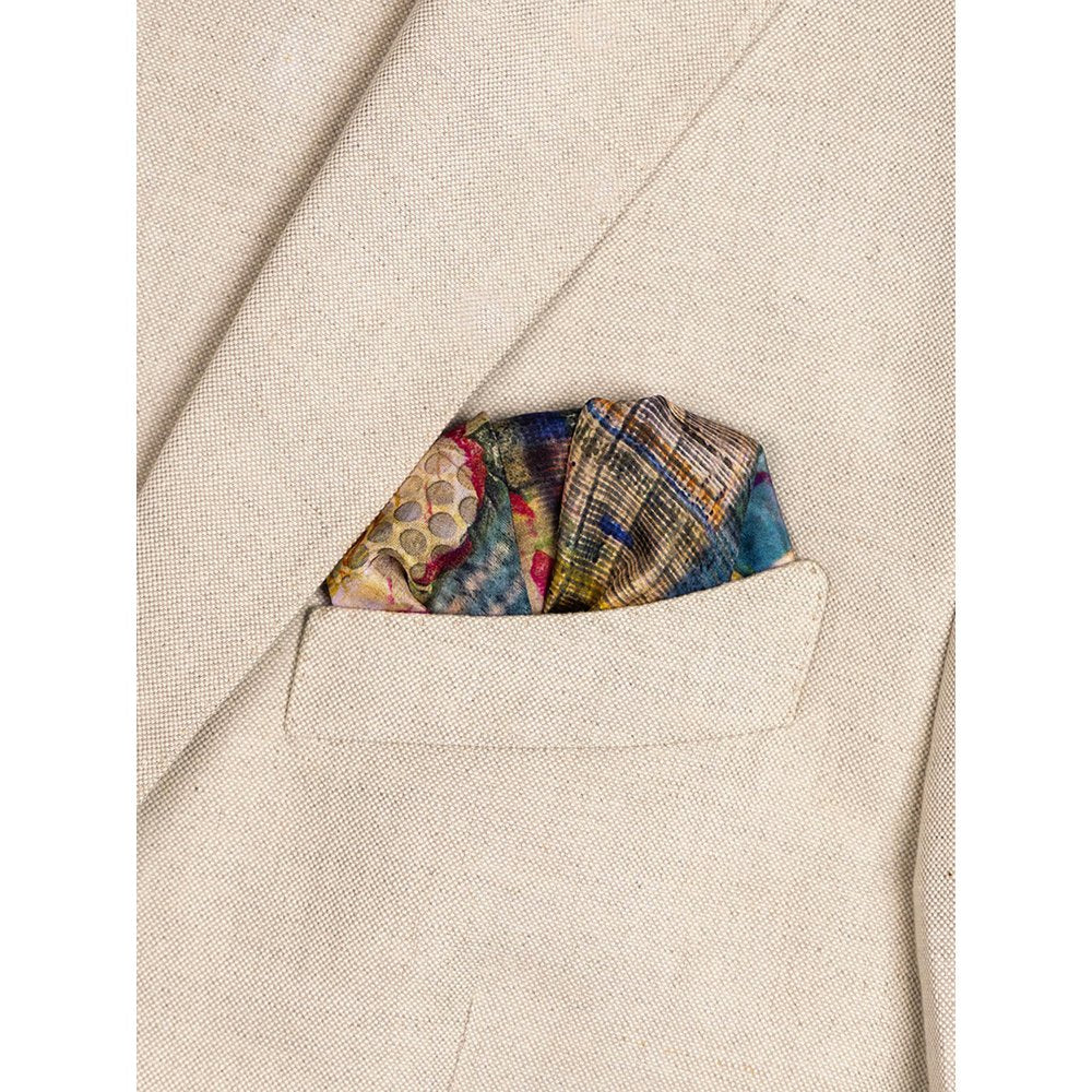 UNALLUME BY NISHA Multi-Colour Floral Pocket Square