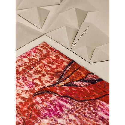 UNALLUME BY NISHA Red Printed Pocket Square