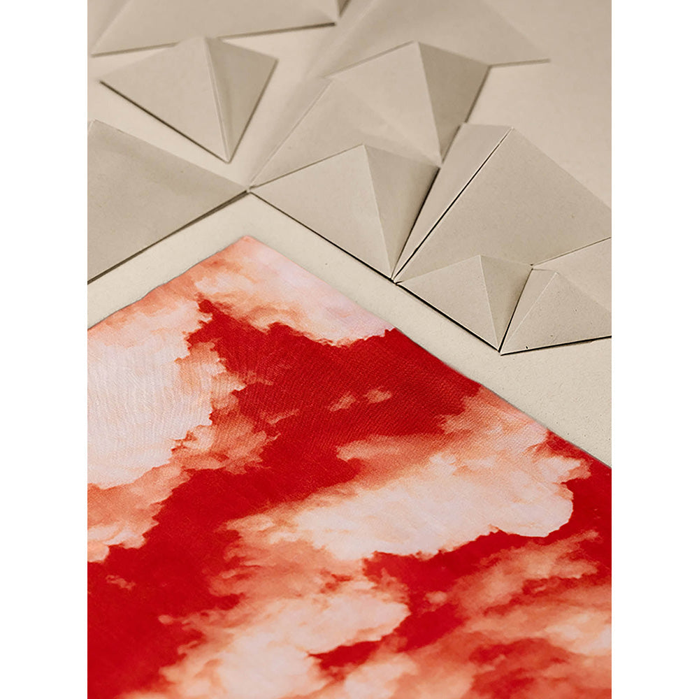 UNALLUME BY NISHA Orange Tie & Dye Pocket Square