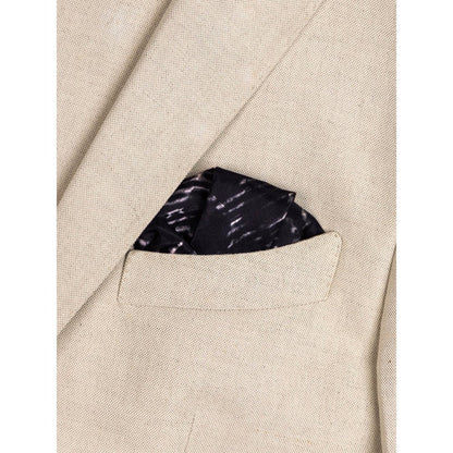 UNALLUME BY NISHA Black Printed Pocket Square