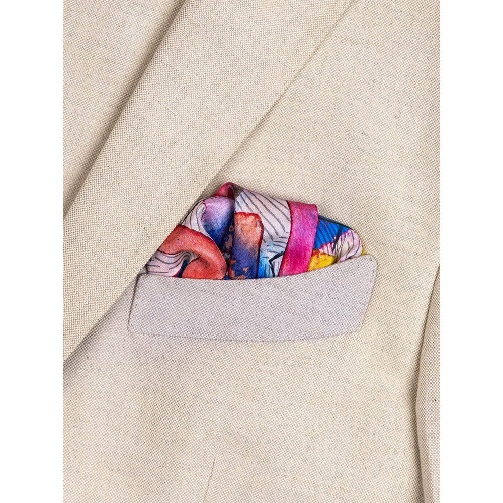 UNALLUME BY NISHA Multi-Colour Printed Pocket Square