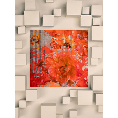 UNALLUME BY NISHA Orange Floral Pocket Square