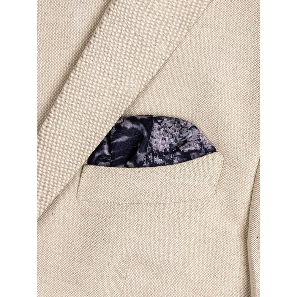 UNALLUME BY NISHA Black Printed Pocket Square