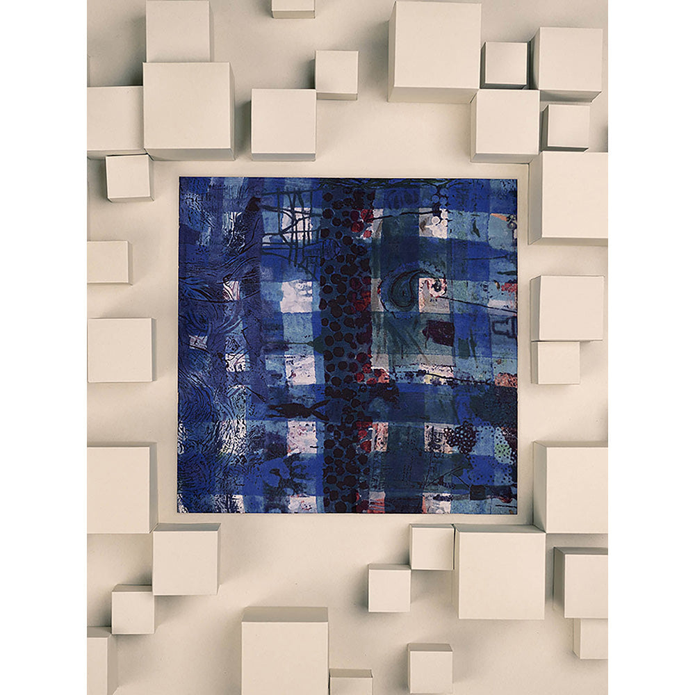 UNALLUME BY NISHA Navy Blue Printed Pocket Square