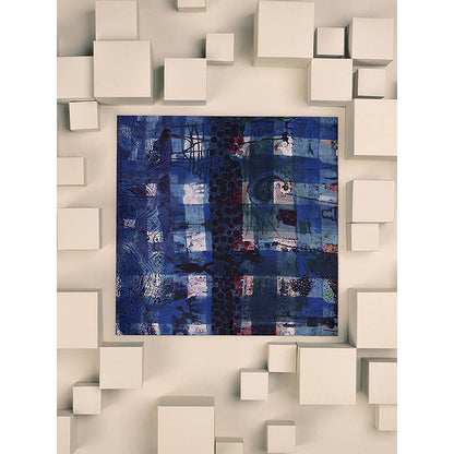 UNALLUME BY NISHA Navy Blue Printed Pocket Square