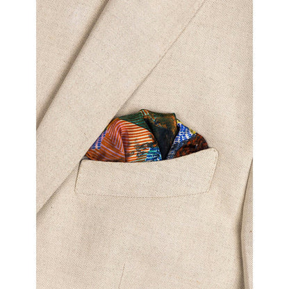 UNALLUME BY NISHA Multi-Colour Printed Pocket Square