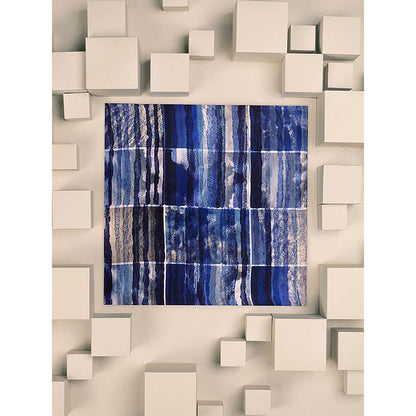 UNALLUME BY NISHA Blue Printed Pocket Square