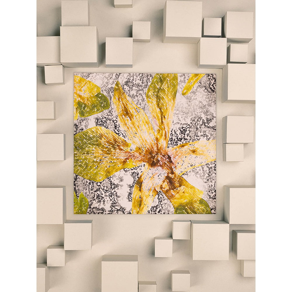 UNALLUME BY NISHA Yellow Printed Pocket Square