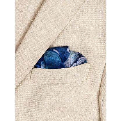 UNALLUME BY NISHA Blue Printed Pocket Square