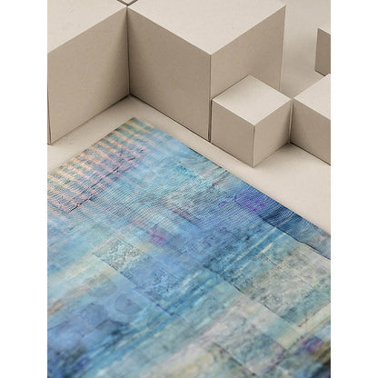 UNALLUME BY NISHA Blue Printed Pocket Square