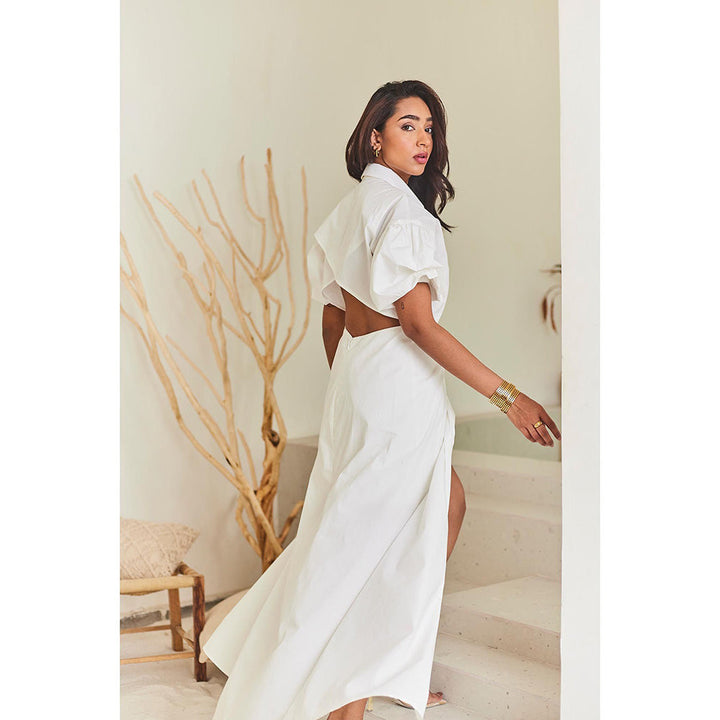 Urban Suburban White Poplin Maxi Dress